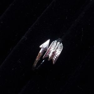 Dainty Silvertone Arrow Ring